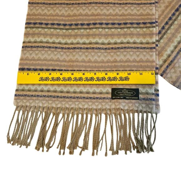 Cashmere 100% Hand Tailored German made. Ivory Beige Dark Gray. Unisex. Soft Lux - Picture 3 of 9